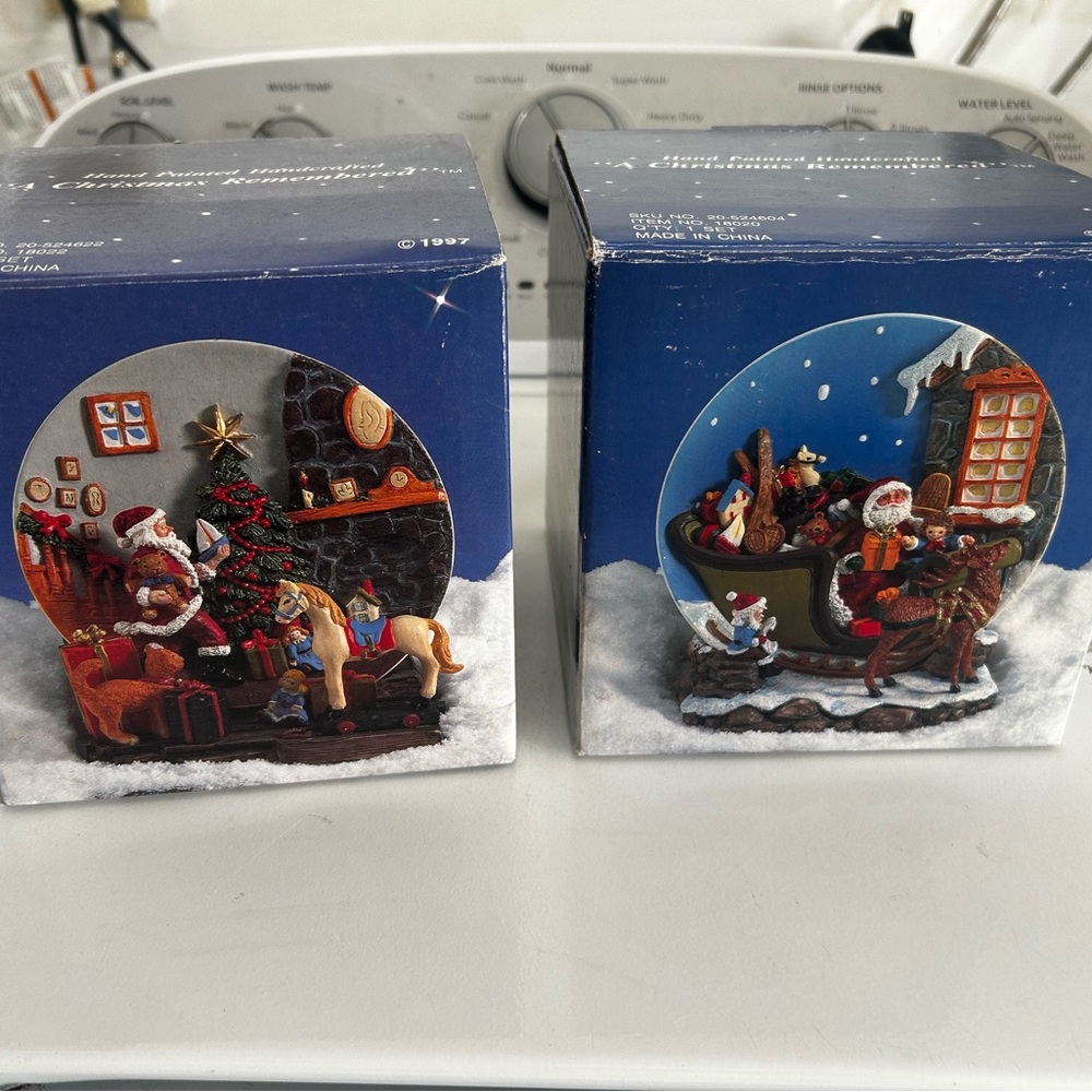 Festive Santa and Christmas Scene Figurines
